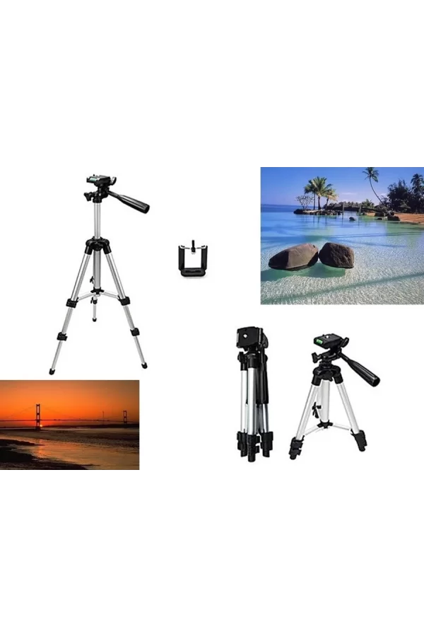 Tripod : Telefon Ve Kamera Tutucu Ayak + Telefon Tutucu - 105cm