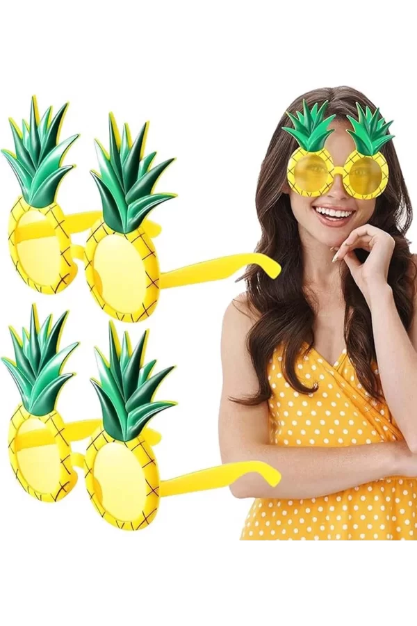 Tropikal Hawaii Ananas Şekilli Parti Gözlüğü 9.5 X 14 Cm
