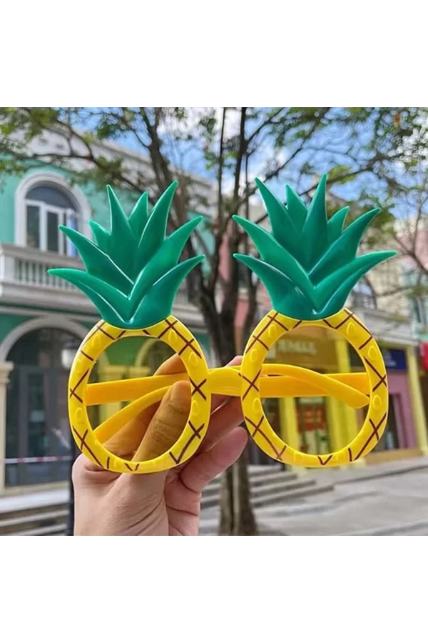 Tropikal Hawaii Ananas Şekilli Parti Gözlüğü 9.5 X 14 Cm