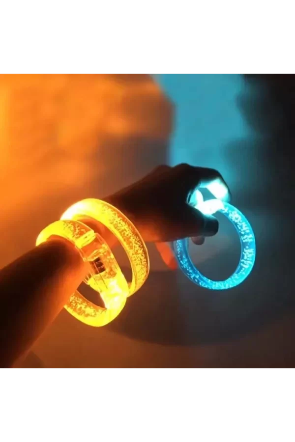 Turuncu Led Işıklı Baskı Yapılabilen Pilli Bileklik Bilezik 1,5 Cm Genişlik
