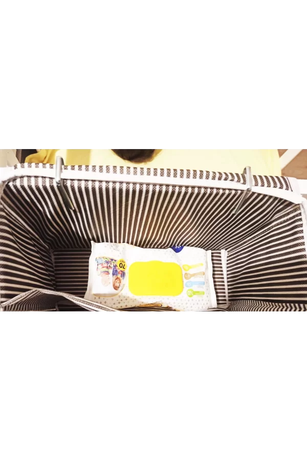 Tutturma Aparatlı Bebek Beşik Başucu Düzenleyici Kapaklı 5 Bölmeli Organizer