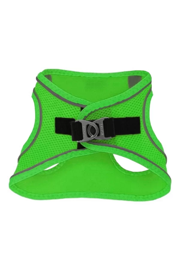 Üç Kilitli Sportif Kedi Köpek Göğüs Tasması 24-28 cm XX-Small Yeşil