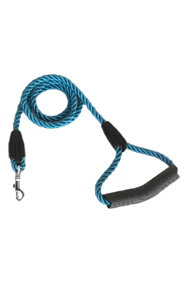 Üçlü Sarmallı Köpek Gezdirme Halatı 1 cm-120 cm Mavi