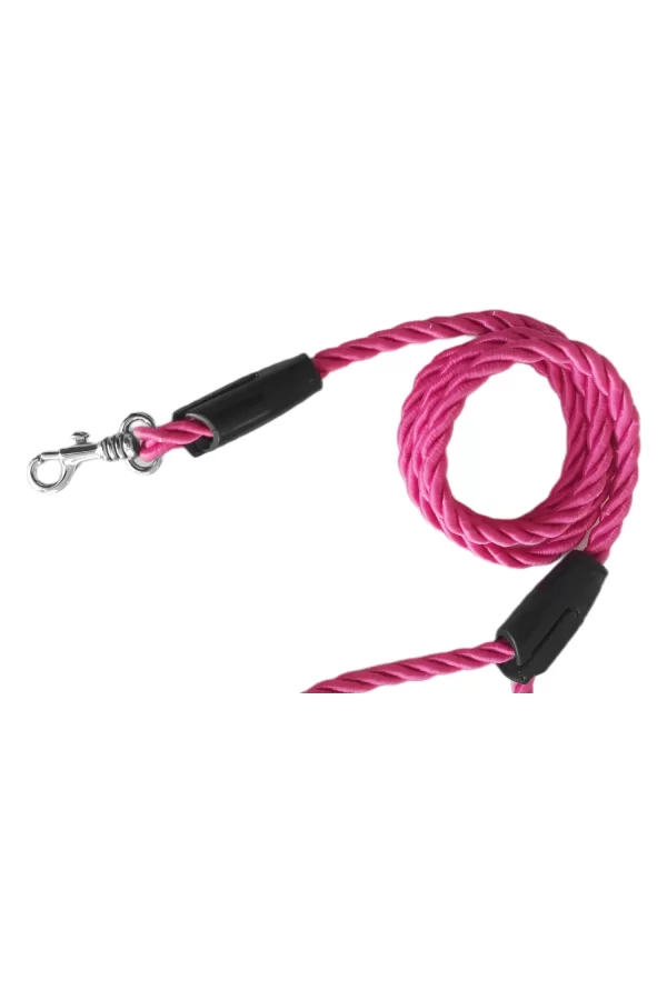 Üçlü Sarmallı Köpek Gezdirme Halatı 1 cm-120 cm Pembe