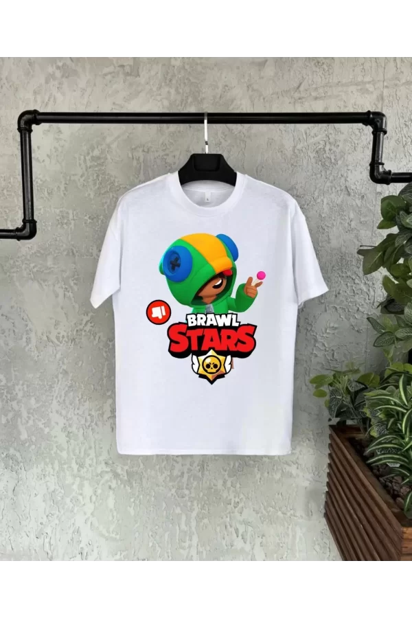 Luz&Pos Unisex Baskılı Kısa Kol Çocuk T-shirt - Beyaz