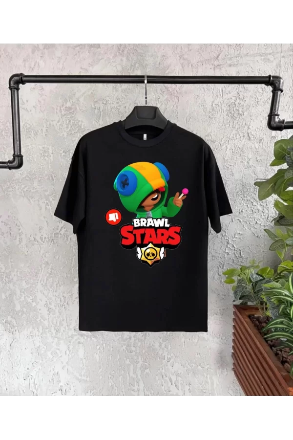 Luz&Pos Unisex Baskılı Kısa Kol Çocuk T-shirt - Siyah