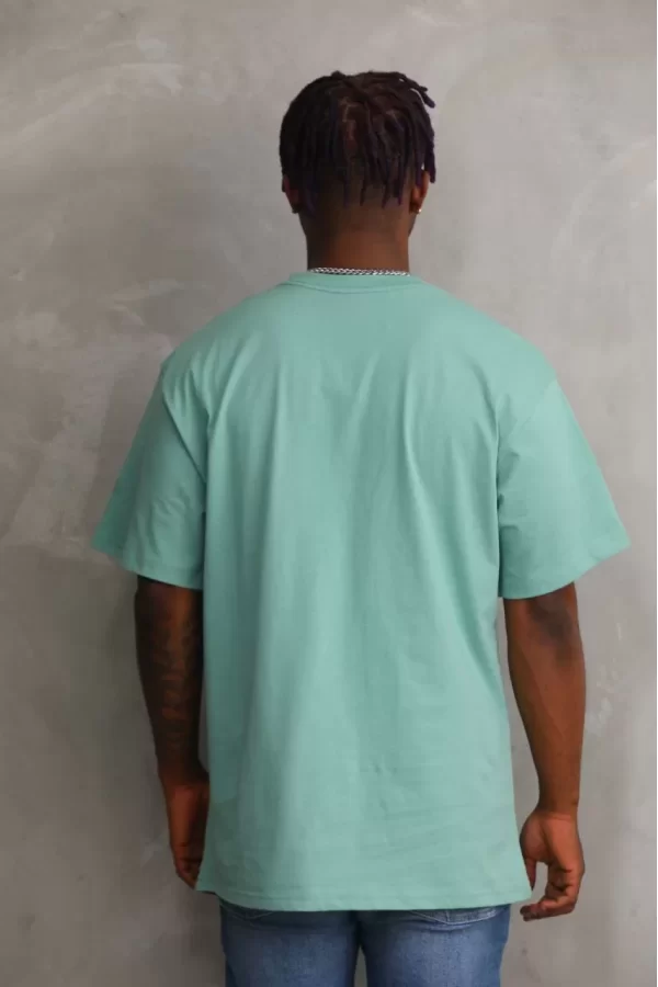 Luz&Pos Unisex Baskılı Oversize T-shirt - Mint Yeşili