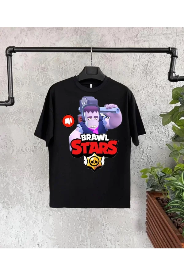 Luz&Pos Unisex Bisiklet Yaka Kısa Kol Baskılı Çocuk T-shirt - Siyah