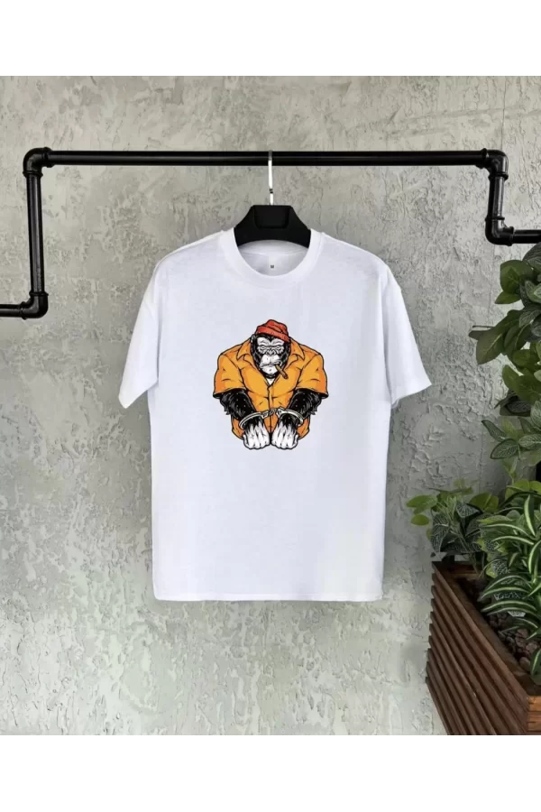 Luz&Pos Unisex Çocuk Baskılı T-shirt - Beyaz