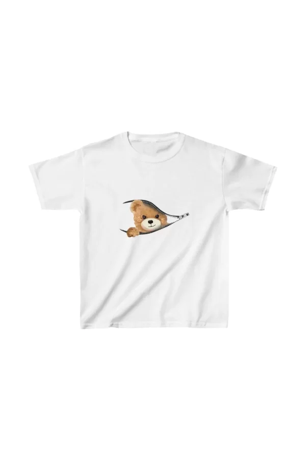 Luz&Pos Unisex Çocuk Baskılı T-shirt - Beyaz