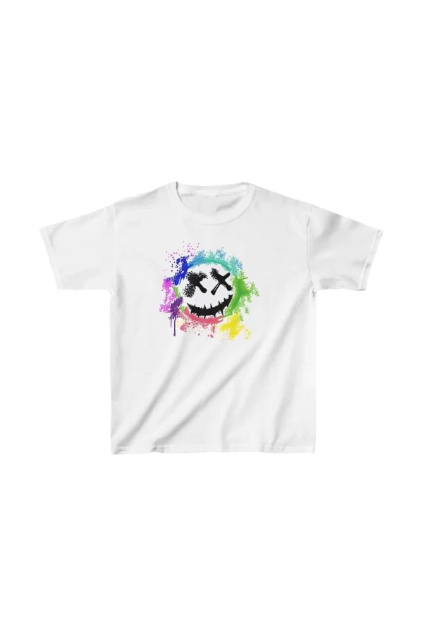 Luz&Pos Unisex Çocuk Baskılı T-shirt - Beyaz