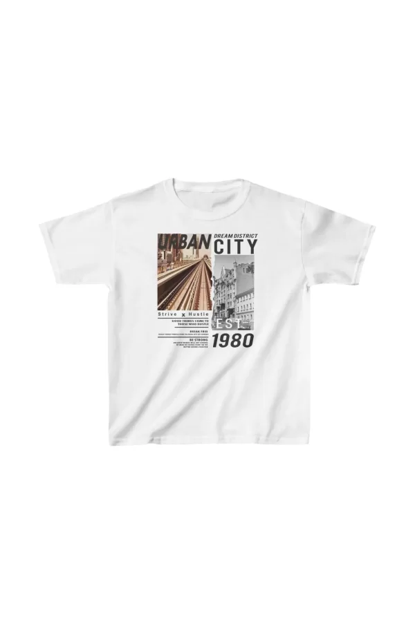 Luz&Pos Unisex Çocuk Baskılı T-shirt - Beyaz