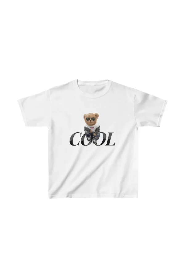 Luz&Pos Unisex Çocuk Baskılı T-shirt - Beyaz