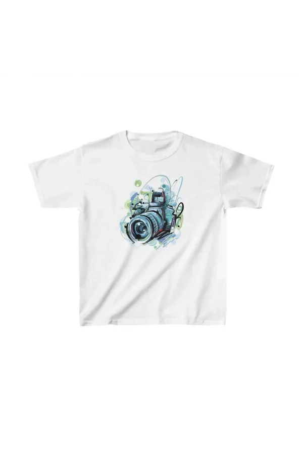 Luz&Pos Unisex Çocuk Baskılı T-shirt - Beyaz