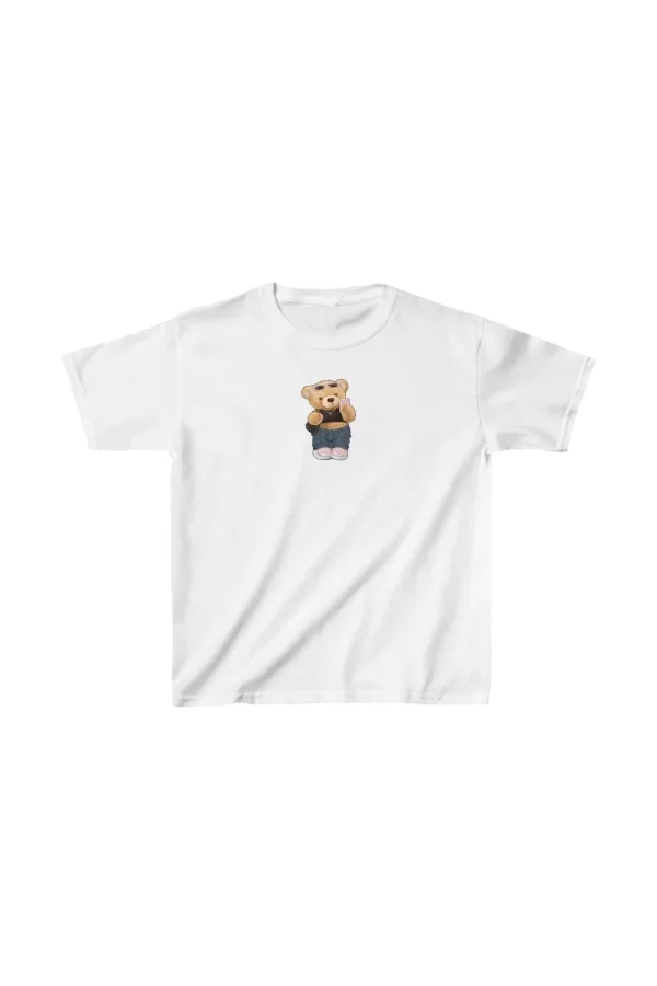 Luz&Pos Unisex Çocuk Baskılı T-shirt - Beyaz