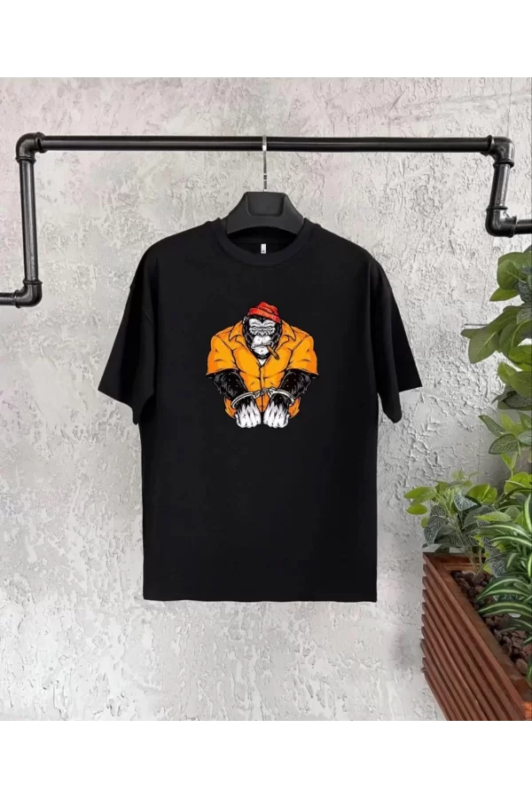 Luz&Pos Unisex Çocuk Baskılı T-shirt - Siyah
