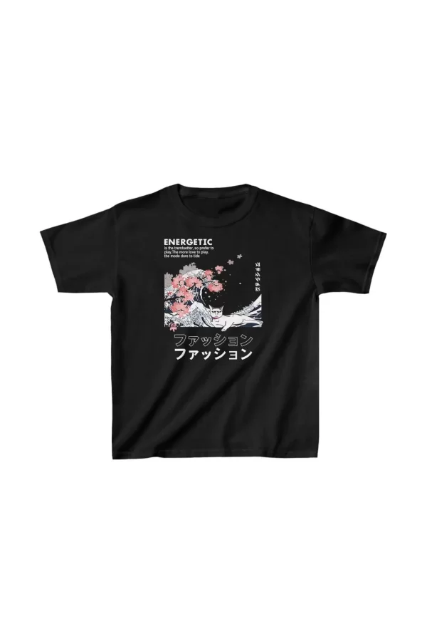 Luz&Pos Unisex Çocuk Baskılı T-shirt - Siyah