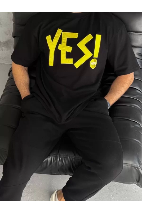 Luz&Pos Unisex Nakış İşlemeli T-shirt - Siyah