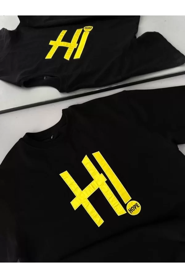 Luz&Pos Unisex Nakış İşlemeli T-shirt - Siyah