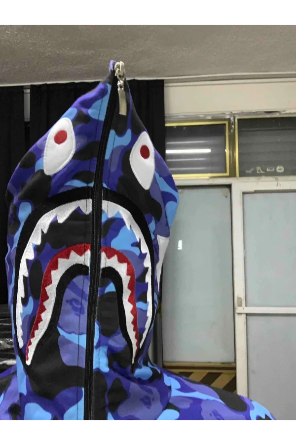 Luz&Pos Unisex Pubg Bape X Shark Hoodie - Mavi
