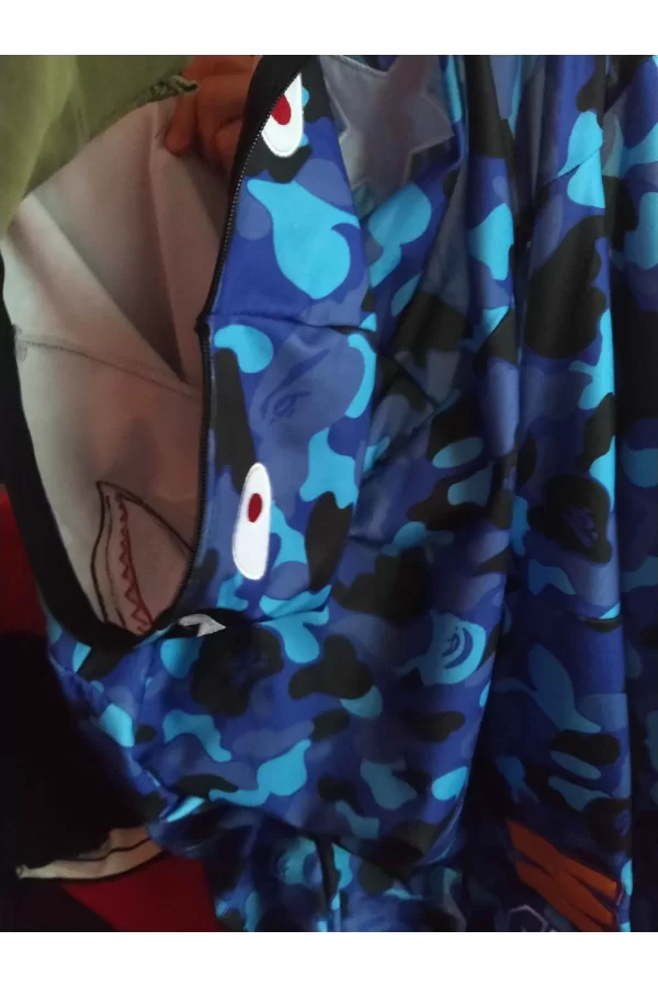 Luz&Pos Unisex Pubg Bape X Shark Hoodie - Mavi