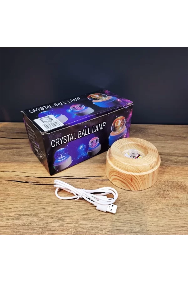 Usbli Kalp Tasarımlı Dönen Cam Küre