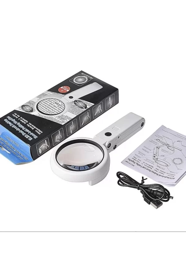Usb Şarj Edilebilir Katlanabilir 3.510x Büyüteç 8 Ledli Masa Ve Eliçin  Taşınabilir Büyüteç Fs90rc