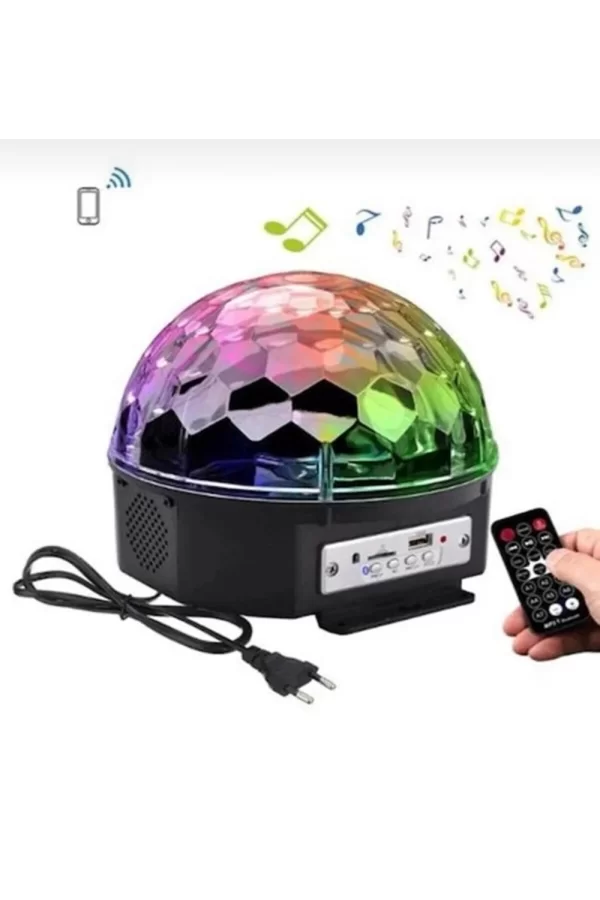 Uzaktan Kumandalı Müzikli Dönerli Disko Topu Bluetooth Sese Duyarlı