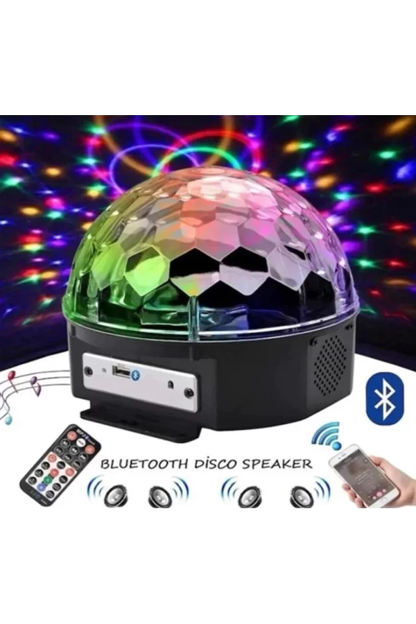 Uzaktan Kumandalı Müzikli Dönerli Disko Topu Bluetooth Sese Duyarlı