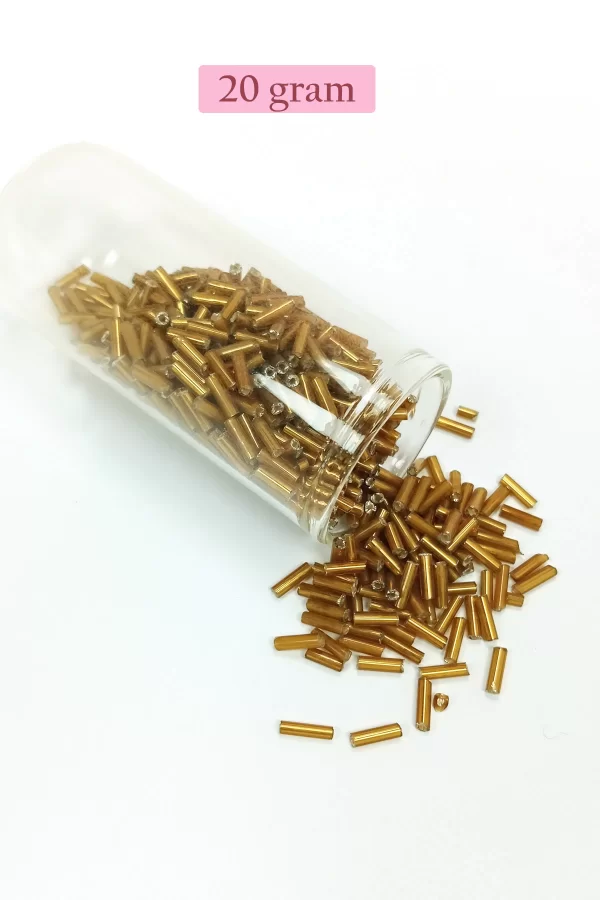 Uzun Boru Kesme Boncuk Çap 2mm Uzunluk 10 mm - 20 Gram - Altın Sarısı - BNC231