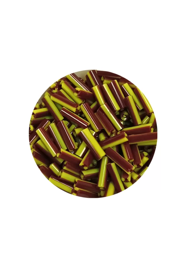 Uzun Boru Kesme Boncuk Çap 2mm Uzunluk 10 mm - 20 Gram - Koyu Kırmızı Sarı - BNC258