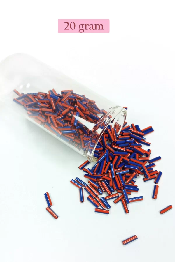 Uzun Boru Kesme Boncuk Çap 2mm Uzunluk 10 mm - 4 Renk - Toplam 80 Gram - BNC429