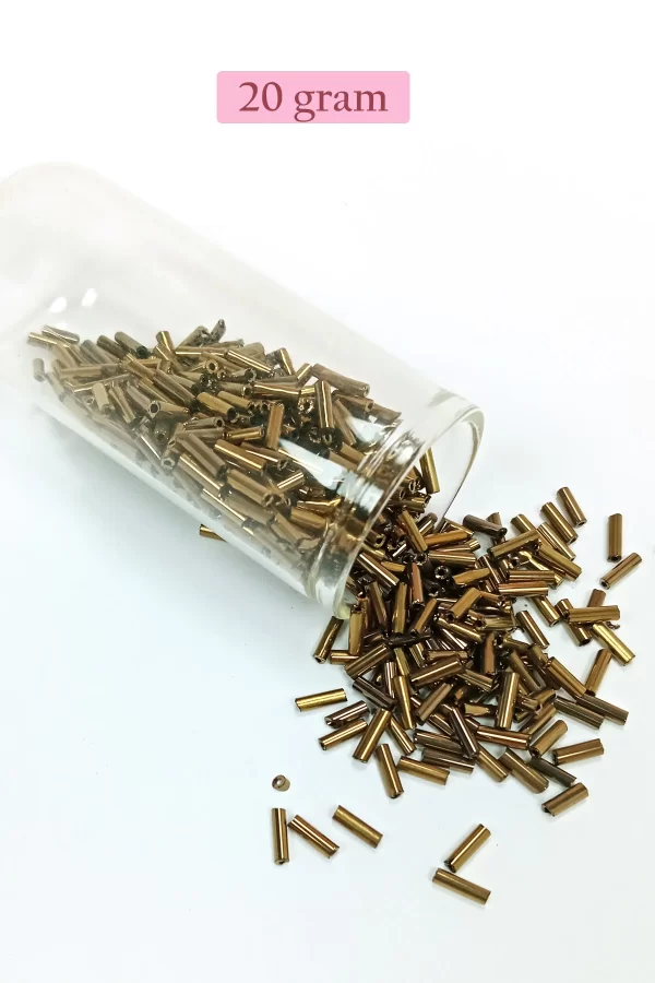 Uzun Boru Kesme Boncuk Çap 2mm Uzunluk 10 mm - 4 Renk - Toplam 80 Gram - BNC432