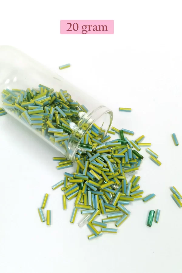 Uzun Boru Kesme Boncuk Çap 2mm Uzunluk 10 mm - 4 Renk - Toplam 80 Gram - BNC432