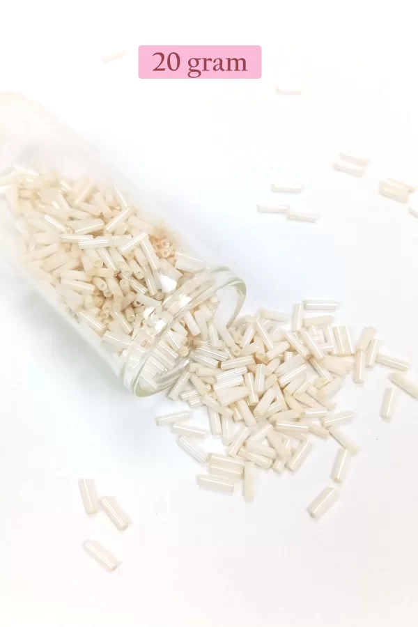 Uzun Boru Kesme Boncuk Çap 2mm Uzunluk 10 mm - 4 Renk - Toplam 80 Gram - BNC434