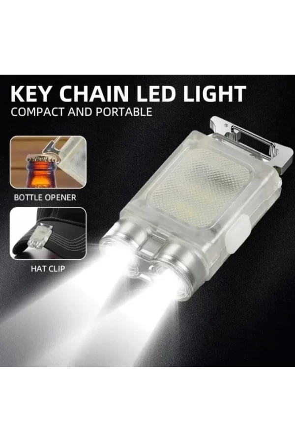 V15 Edc El Feneri 1200lm Anahtarlık Işık Tip-c Şarj Edilebilir Taşınabilir Mini Torch Mıknatıs Klips Ile Kamp Cep Fener