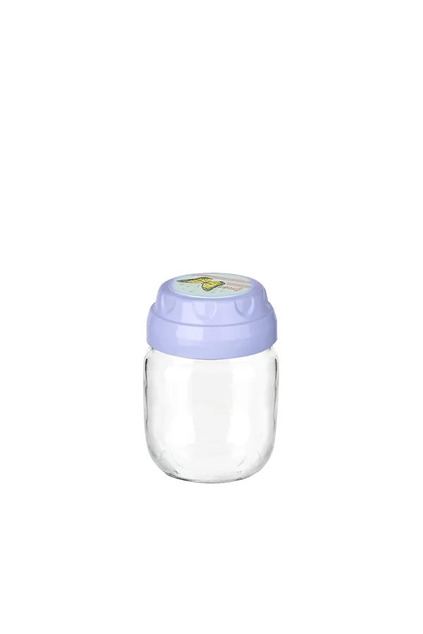 Vintage  Dekoratif  Desenli Cam Kavanoz 425ml - 14,3 Oz