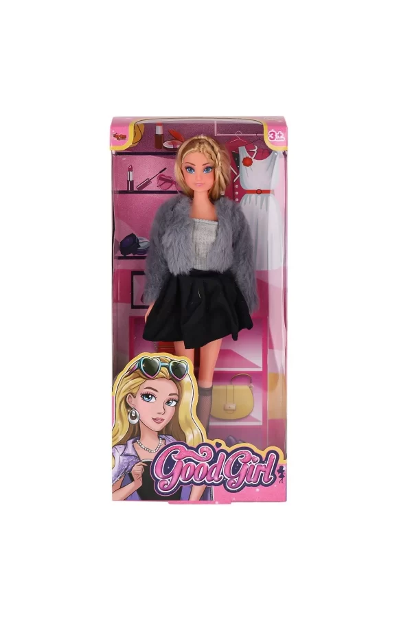 Wg-115519-20 Kürk Ceketli Elbiseli Bebek 29 Cm  -vardem Oyuncak