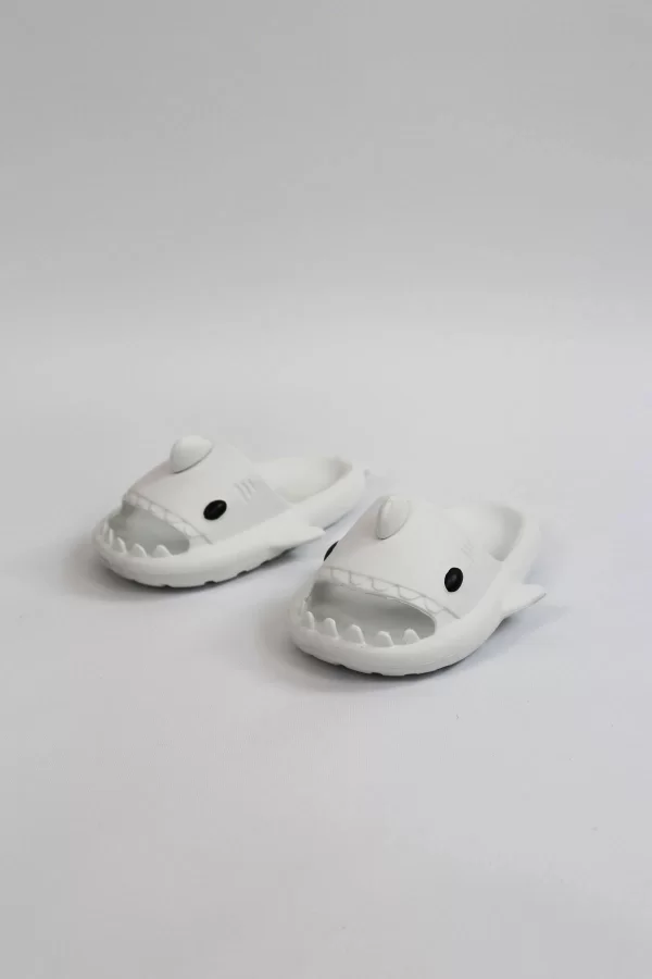 WG500 Köpekbalığı Beyaz Unisex Tam Ortopedik Terlik Shark Slides