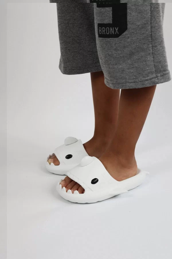 WG500 Köpekbalığı Beyaz Unisex Tam Ortopedik Terlik Shark Slides
