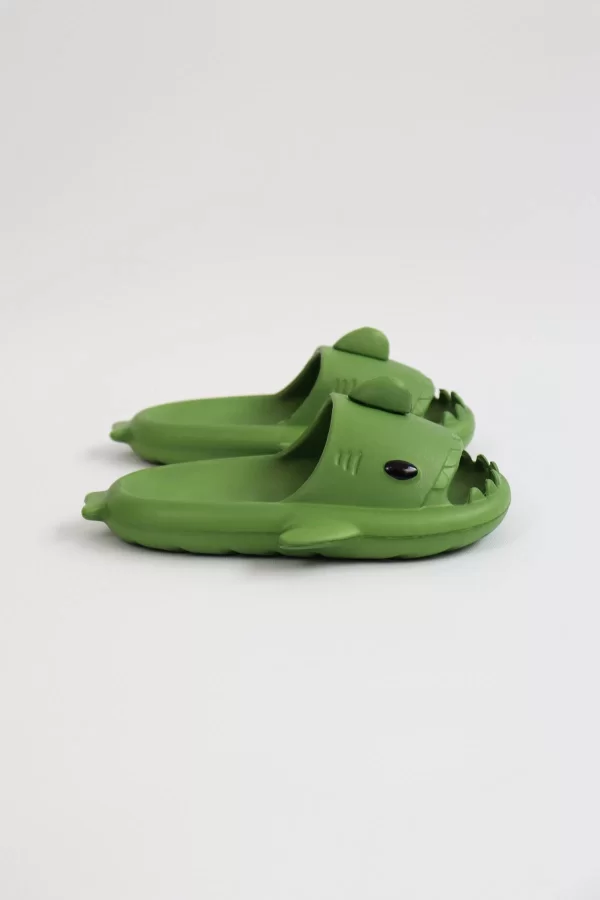 WG500 Köpekbalığı Haki Unisex Tam Ortopedik Terlik Shark Slides
