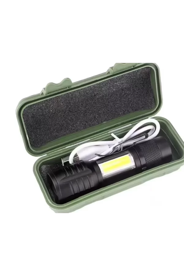 Wison Ws-5454 Taktik El Feneri Usb Şarj Edilebilir Kamp Feneri Cob Zumlanabilir Mini Taşınabilir El Feneri