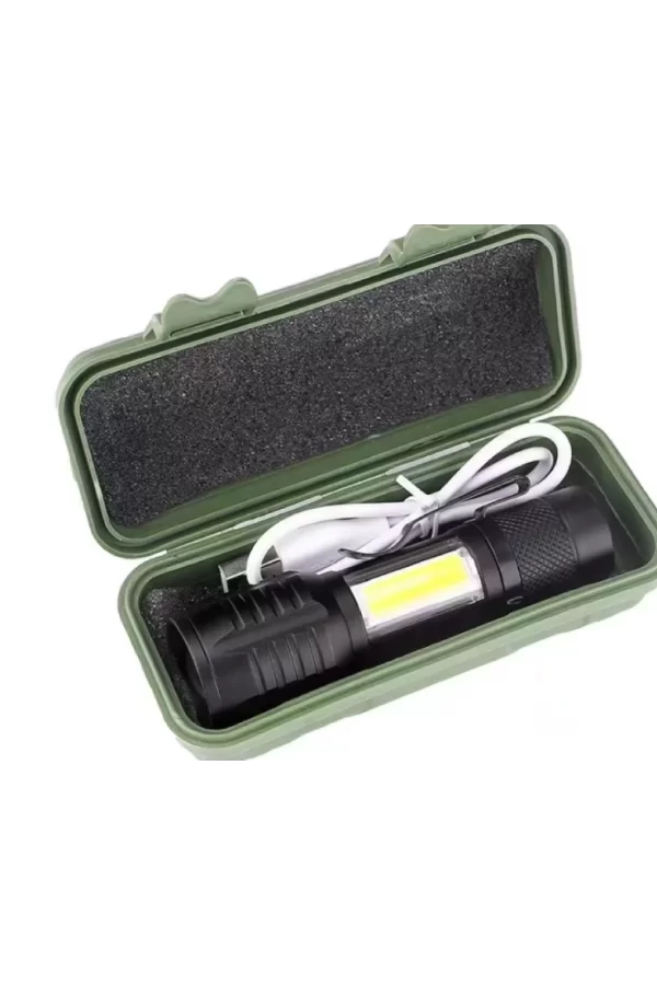 Wison Ws-5454 Taktik El Feneri Usb Şarj Edilebilir Kamp Feneri Cob Zumlanabilir Mini Taşınabilir El Feneri