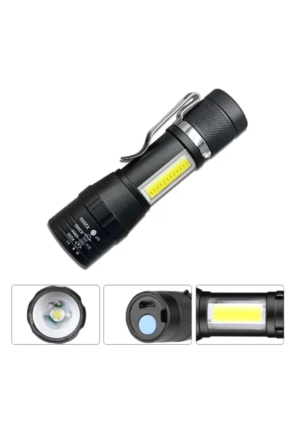 Wuben Wb-017 Zoomlu Şarjlı Cob Led Güçlü El Feneri
