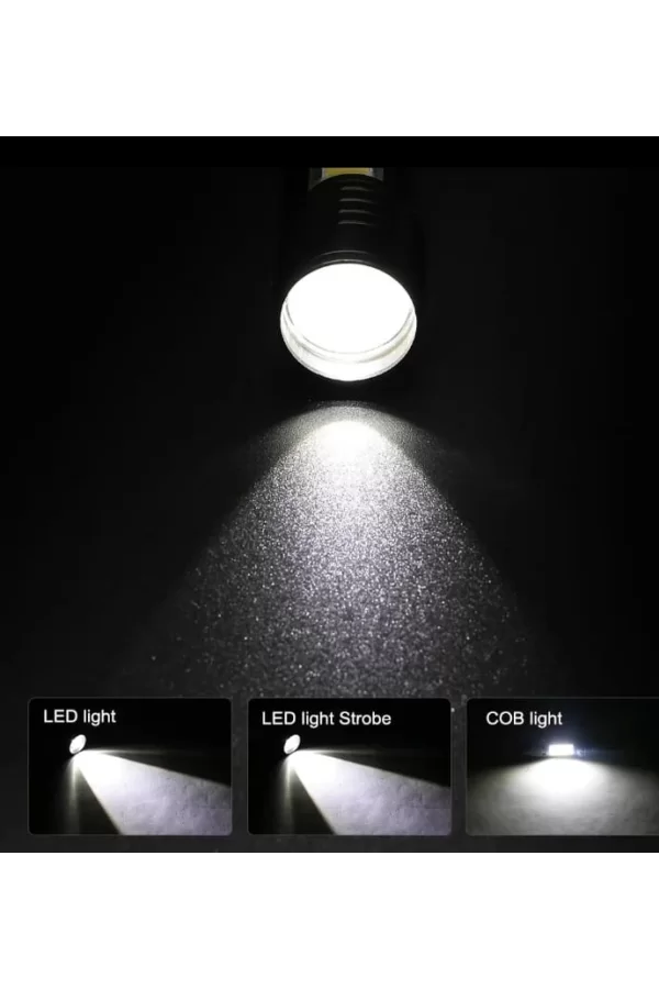 Wuben Wb-017 Zoomlu Şarjlı Cob Led Güçlü El Feneri