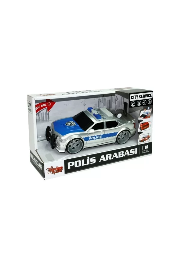 Wy620a-b 1:16 Sürtmeli Sesli Işıklı Polis Arabası -vardem