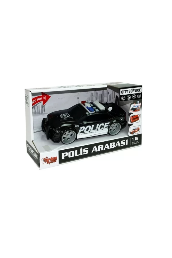 Wy620a-b 1:16 Sürtmeli Sesli Işıklı Polis Arabası -vardem