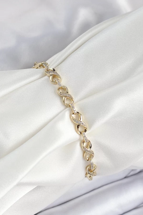 Xuping Pirinç Sonsuzluk Model Gold Renk Kadın Bileklik
