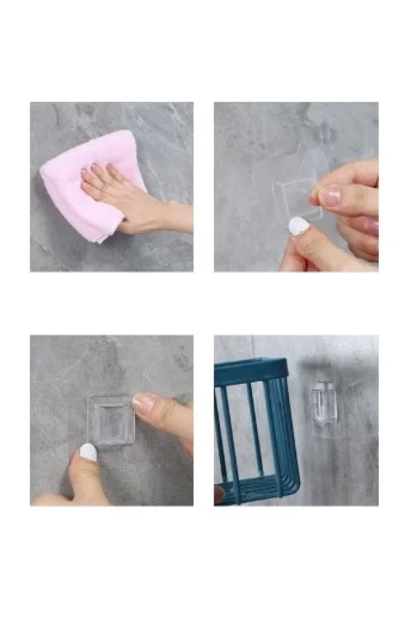 Yapışkanlı Çok Fonksiyonlu Banyo Organizeri BEYAZ