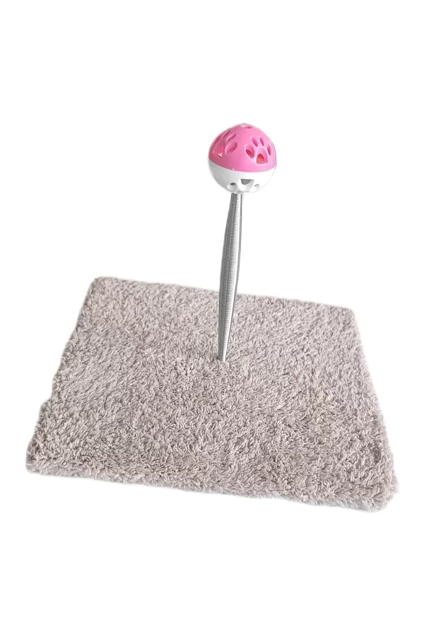 Yaylı Toplu Hacıyatmaz Kedi Aktivite Oyuncağı 16-20 cm Bej